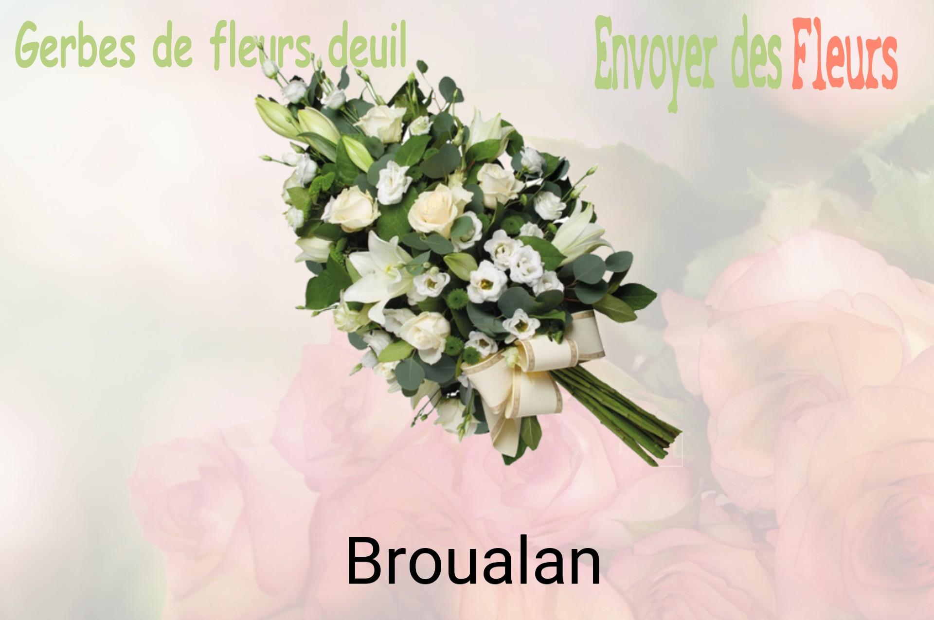 Gerbe de fleurs de deuil livrée à Broualan